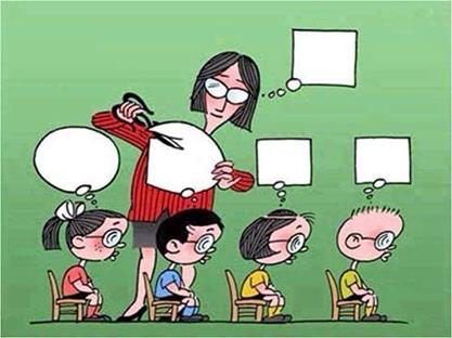 Une institutrice recadre au carré les pensées rondes des enfants, comme elle l'a été petite