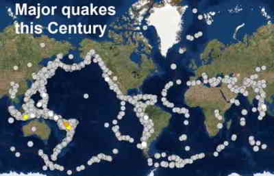 carte des séismes 2000-2017